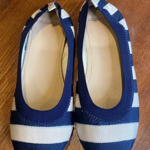 JCrew "crew cuts" navy blue/cream stripe ballet flats 65875 Size 3 - Picture 10 of 13